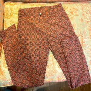 Jacquard patterned slip fit unique pants made in Italy